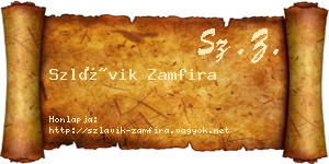Szlávik Zamfira névjegykártya